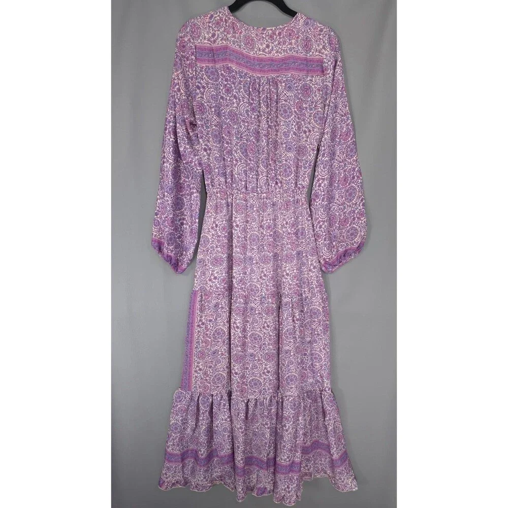 RAGA Women’s New Maxi Dress SMALL Paisley Floral Elastic Waist‎ Boho R5060